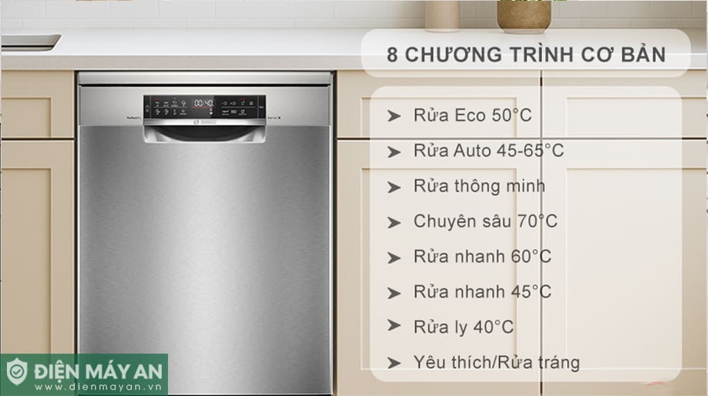 Máy rửa bát độc lập Bosch Serie 6 Sấy Zeolith SMS6ZCI01P